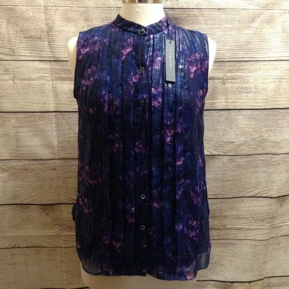 T Tahari Sleeveless Blouse Size Small NWT - Picture 3 of 7